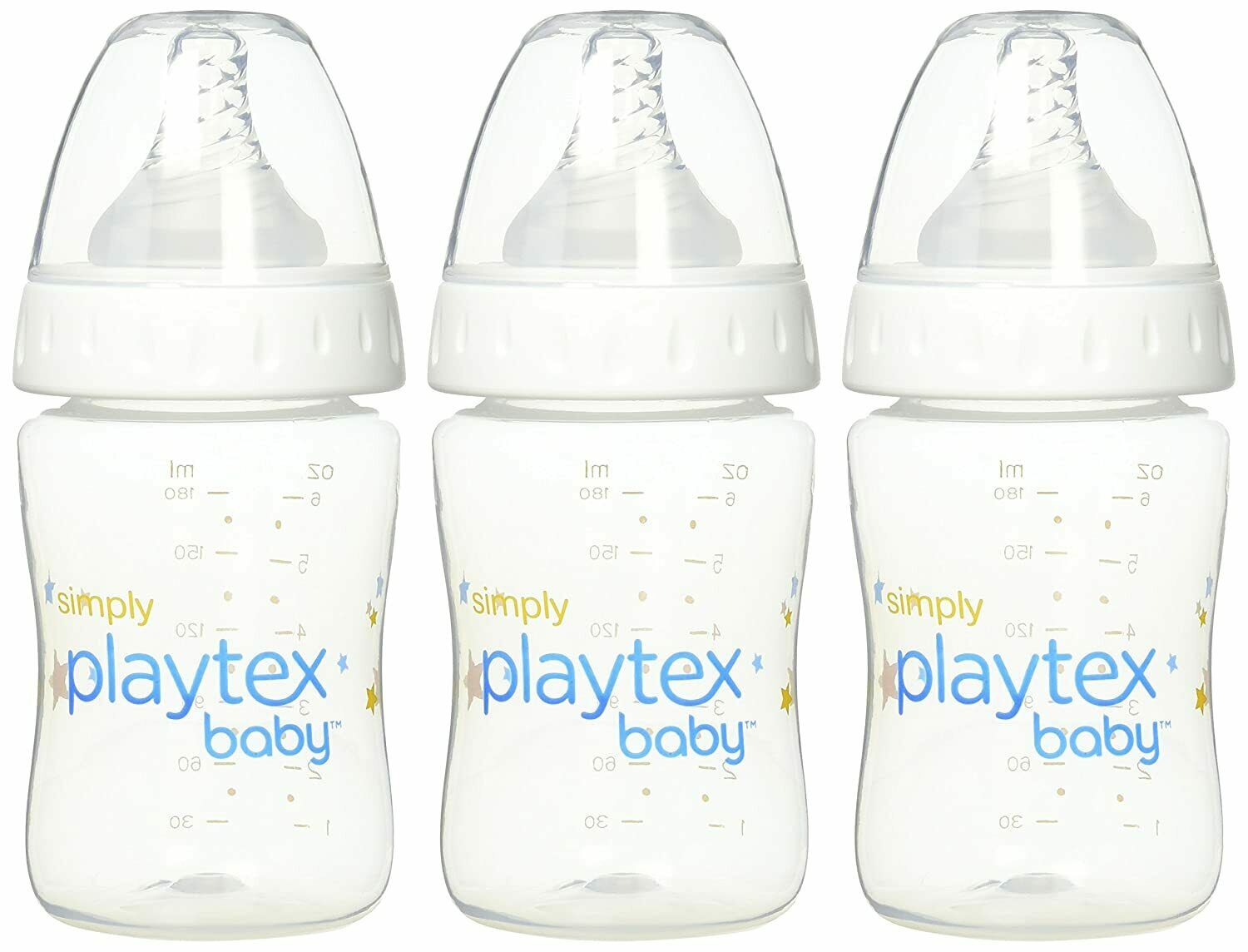 Playtex Simply Baby, Reduces Colic And Gas, 6 Oz Baby Bottles, 3 Count