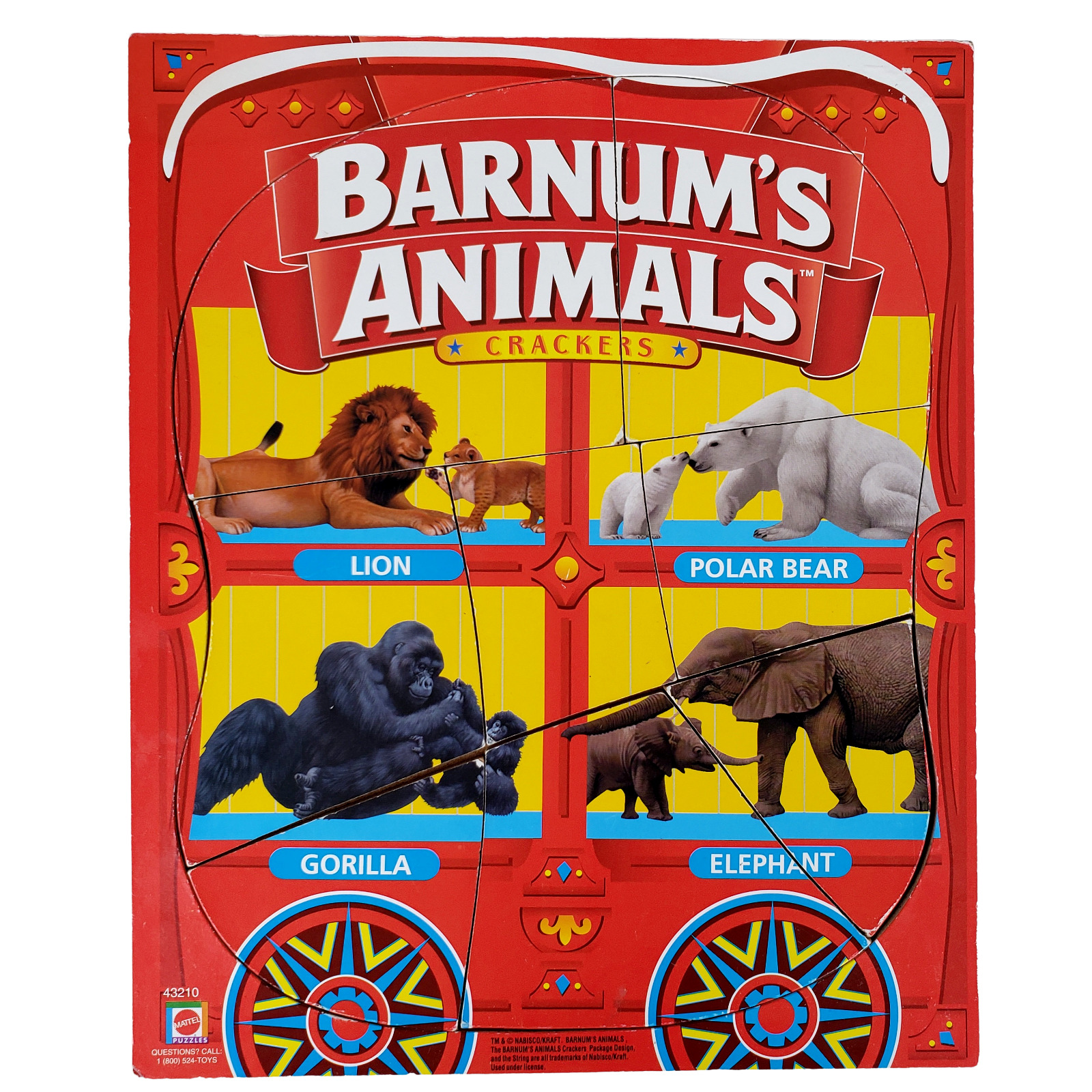 Nabisco Barnum's Animal Crackers Puzzle Mattel 1980s No. 43210 Childs Bailey