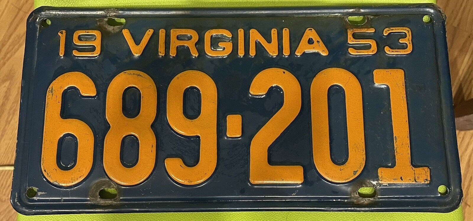 1953 Virginia License Plate 689-201
