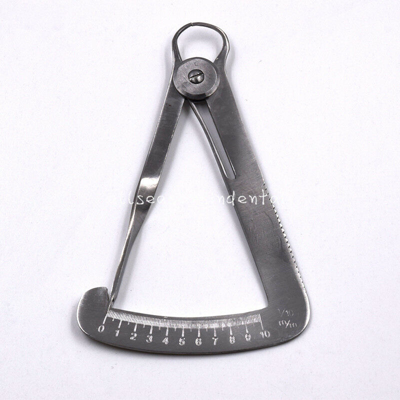 Dental Stainless Steel Wax Metal Crown Gauge Caliper Ruler Measuring Tool 0-10mm