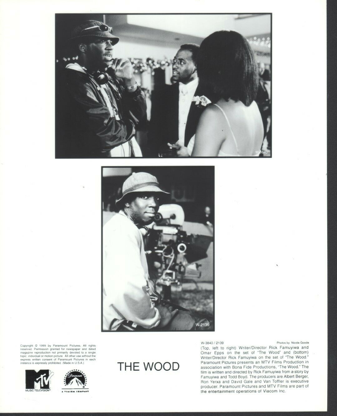The Wood (1999) 8x10 Black & White Movie Photo #2139