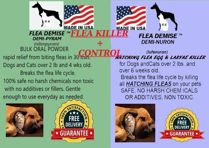 Instant Flea Killer 416 Doses + Monthly Hatching Flea Killer Dog Cat Up To 25lb
