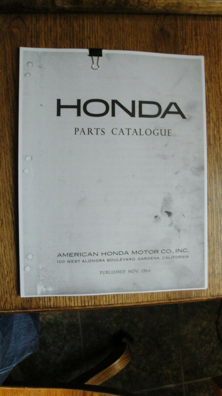 Honda Ct90 K0 Parts Catalog Manual Published November 1966