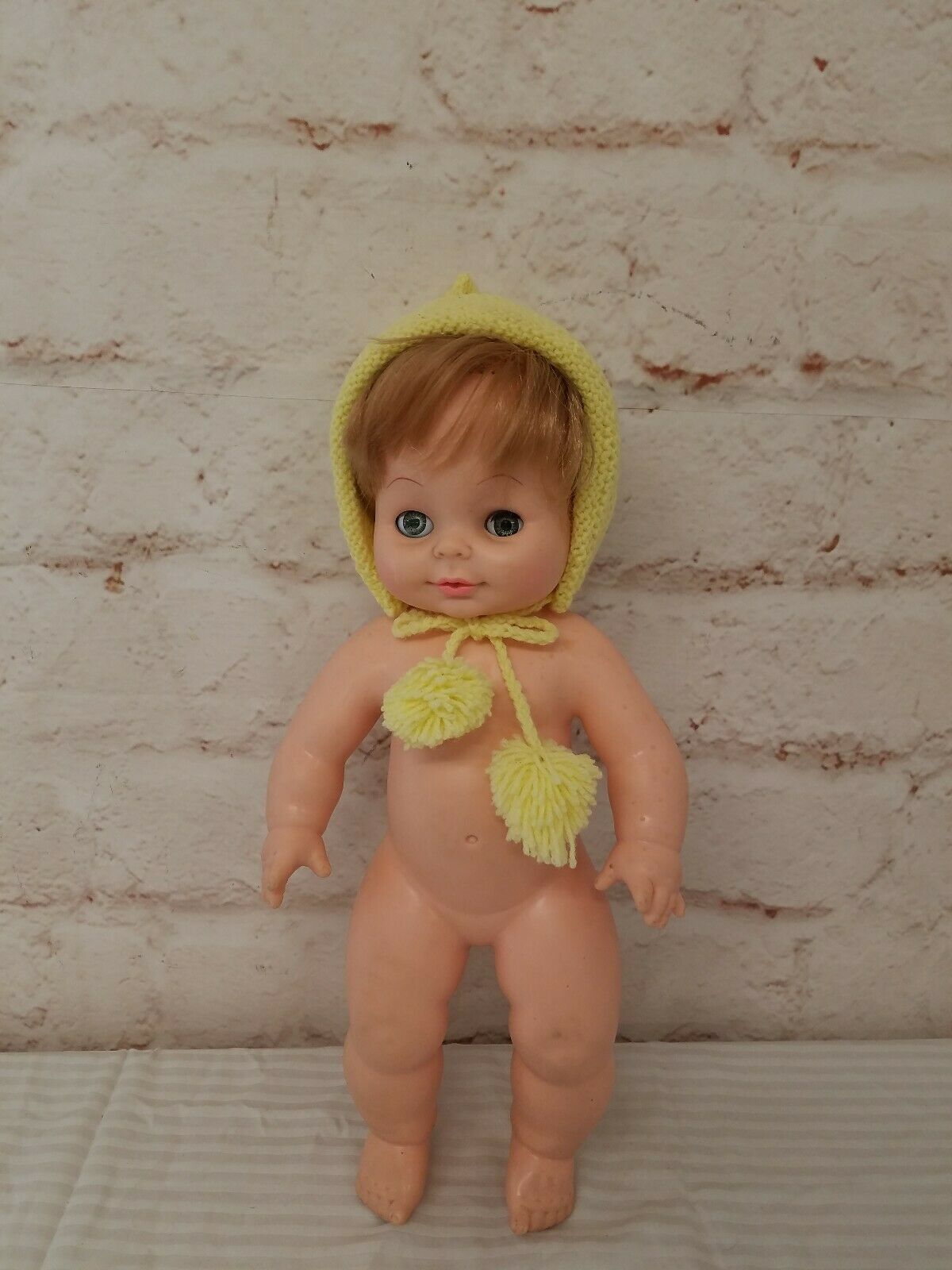 Vintage Horsman Dolls 1974 Rubber Baby Doll Eyes Open 15"