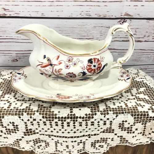 Vintage Booths Fresian Gravy Boat With Attached Under Plate Made In Englanda8022