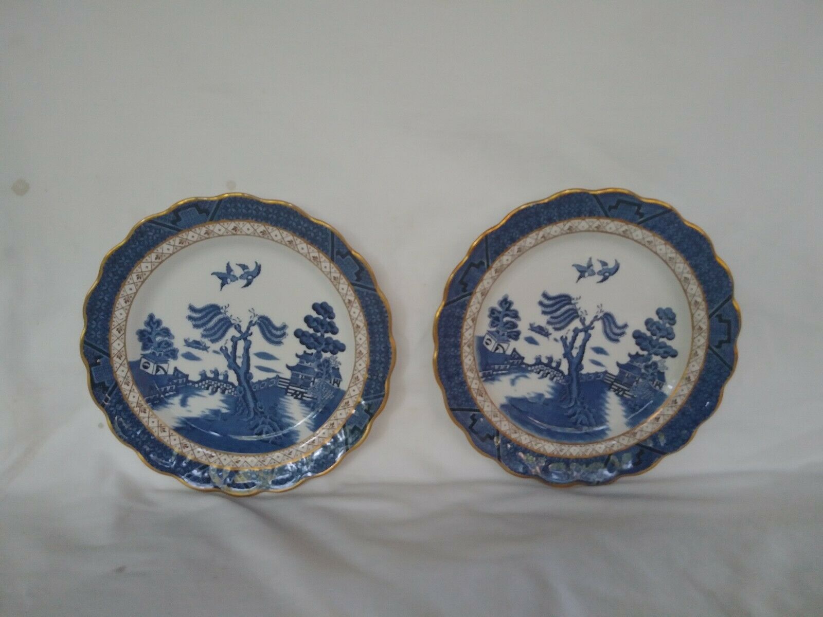 Booth's "real Old Willow" A8025 Set Of 2 Salad Plates @ 7 3/4"