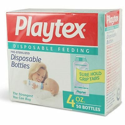 Playtex Pre-sterilized Disposable Bottles 4 Ounce Sure Hold Grip Tabs Strongest