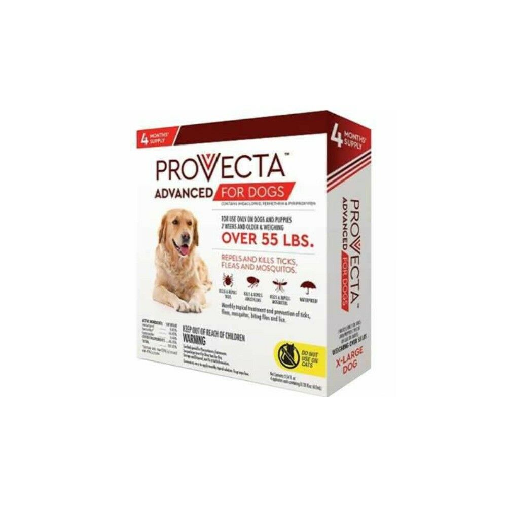 Provecta Advanced Flea & Tick Treatment For X-large Dogs Ove55lbs 4 Month Supply