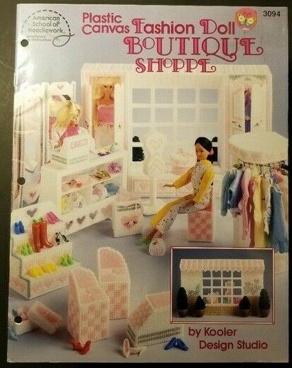 Plastic Canvas Pattern Booklet - Fashion Doll Boutique Shoppe Fits Barbie