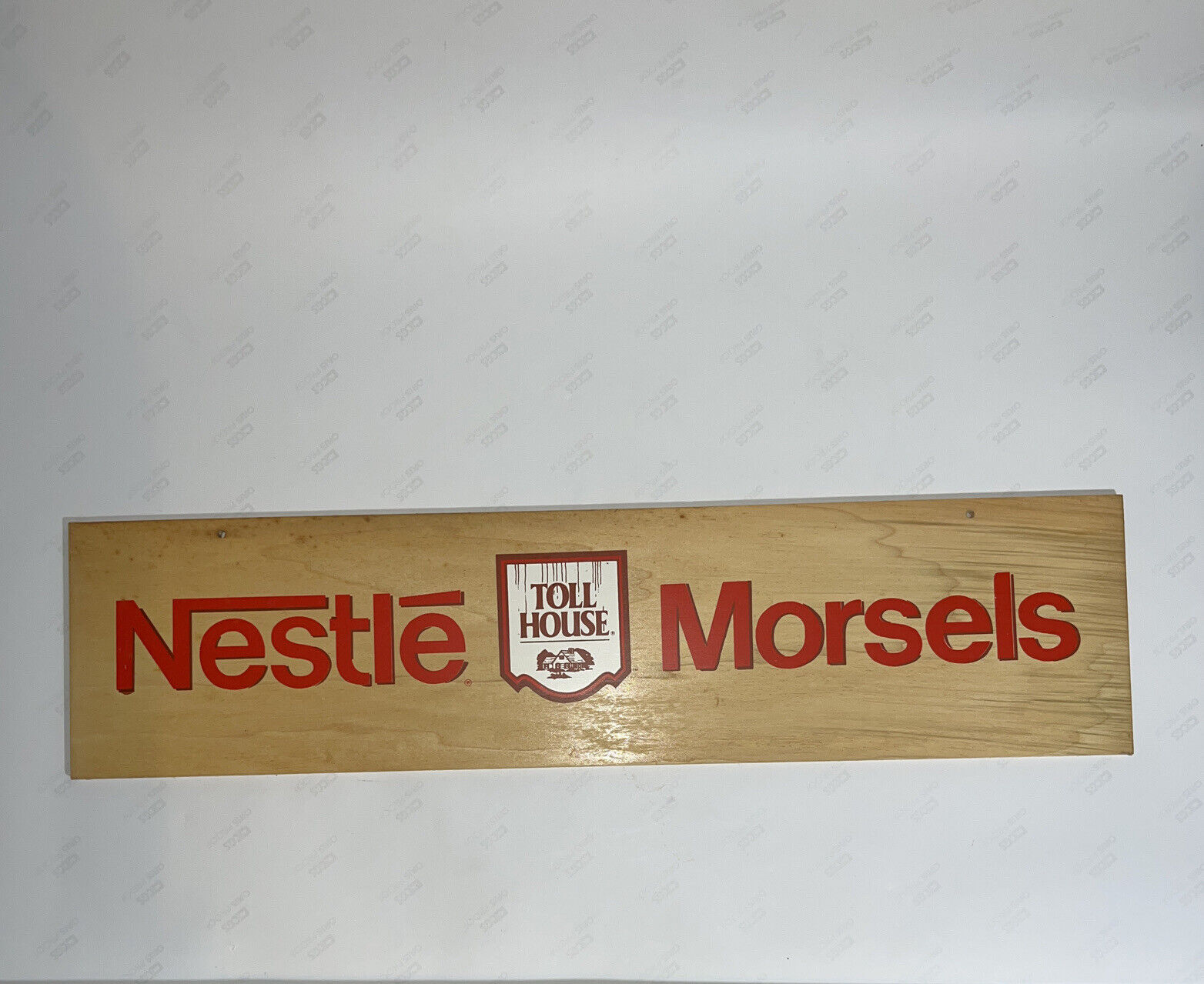 Vintage Nestle Toll House Morsels Wood Store Display Sign - 32-3/4” X 8”