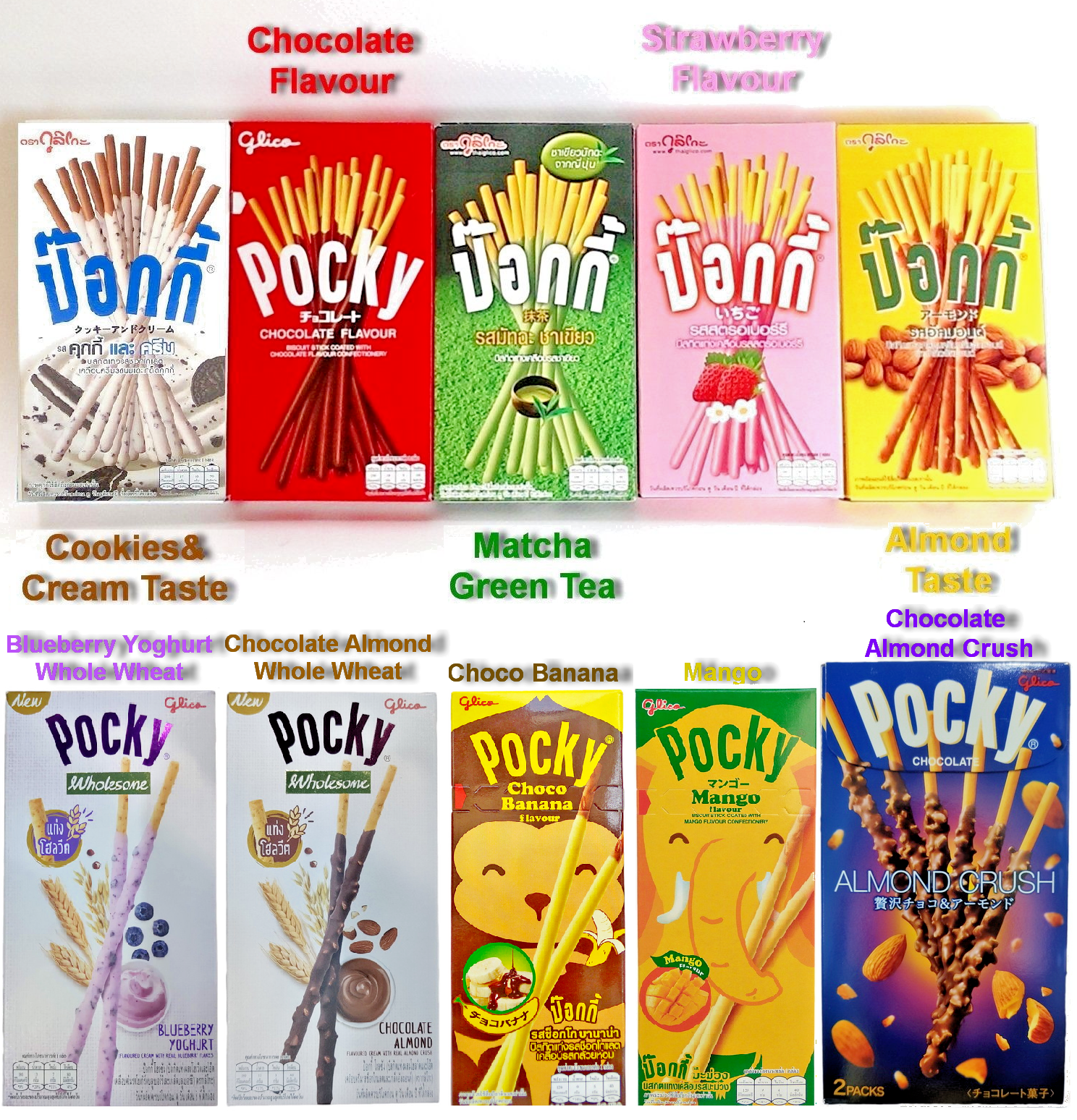 Glico Pocky Biscuit Stick Coated With Chocolate Or Other Flavour Japanese Snack