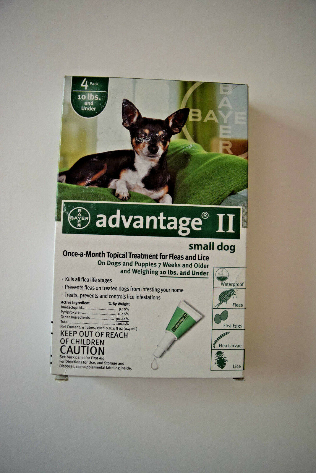 Advantage Ii Small Dog 4-pack Flea Lice Larvae Topical Treatment Bayer