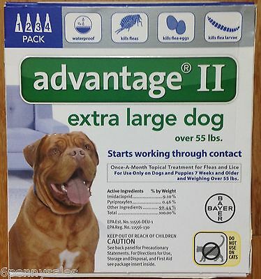 K9 Advantage Ii / 100 Flea Lice Medicine Xl Large Dogs Pack K-9 4 Month Supply