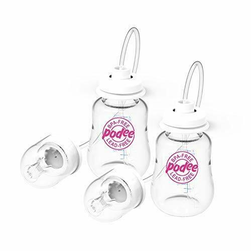 Podee Hands Free Baby Bottle - Anti-colic Feeding System 4 Oz (2 Pack - Pink)