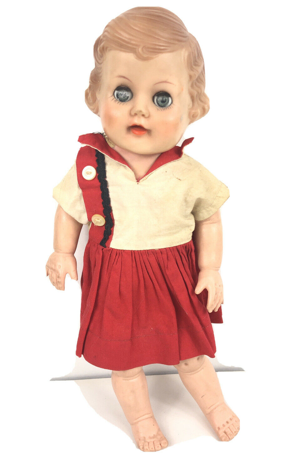 Rare 50s Vintage Horsman Baby Rosebud Fairy Skin Girl Doll Molded Hair Original