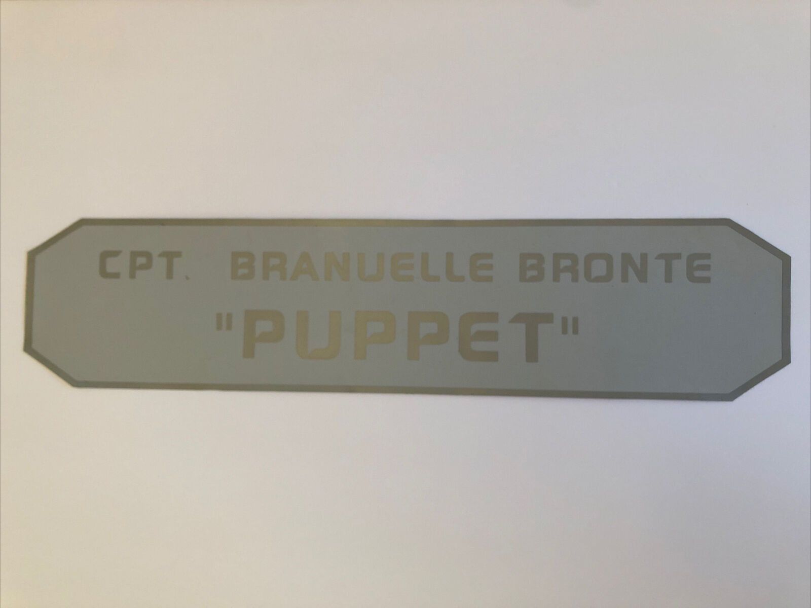 Battlestar Galactica “puppet” Prop Nameplate