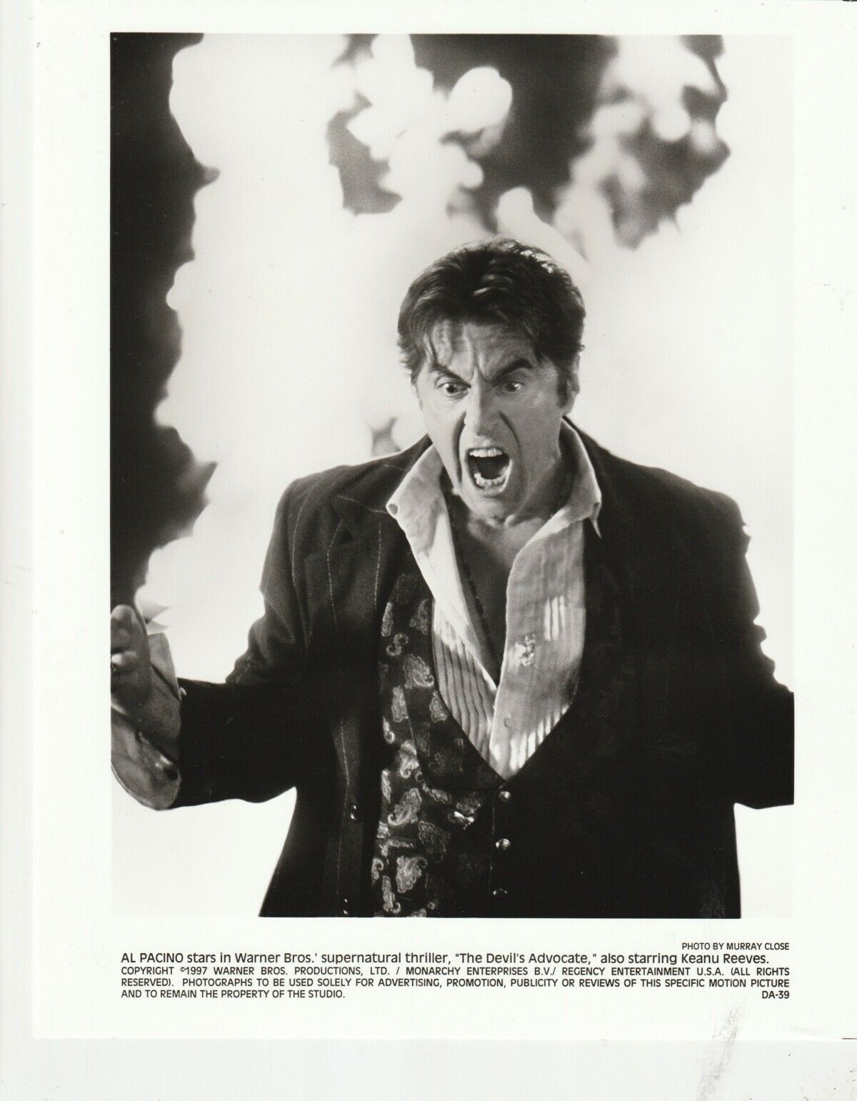 Original 8x10 B&w Still "devil's Advocate" Al Pacino (1997)