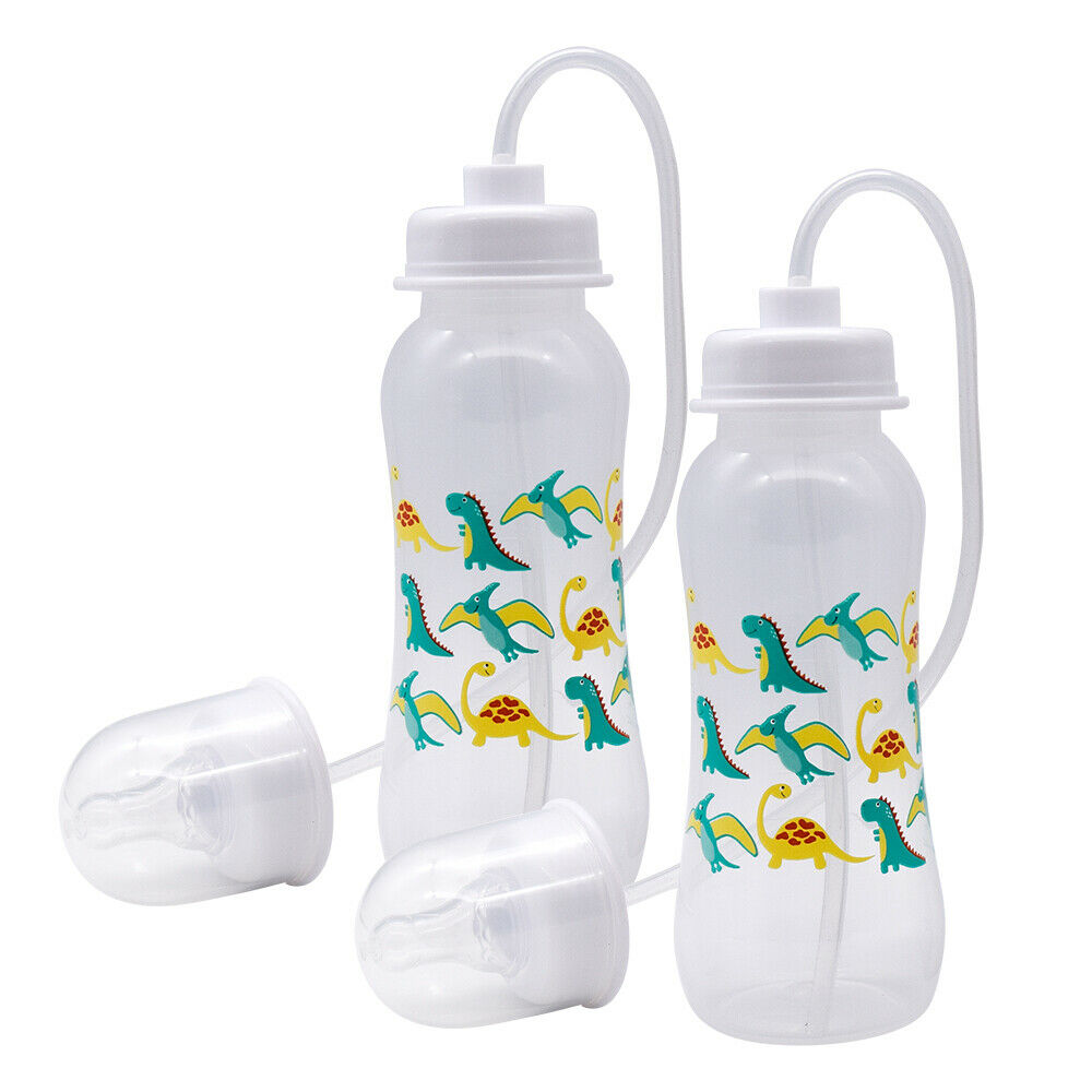 Podee Hands Free Baby Bottle - Anti-colic Feed System 9 Oz (2 Pack - Dinosaur)