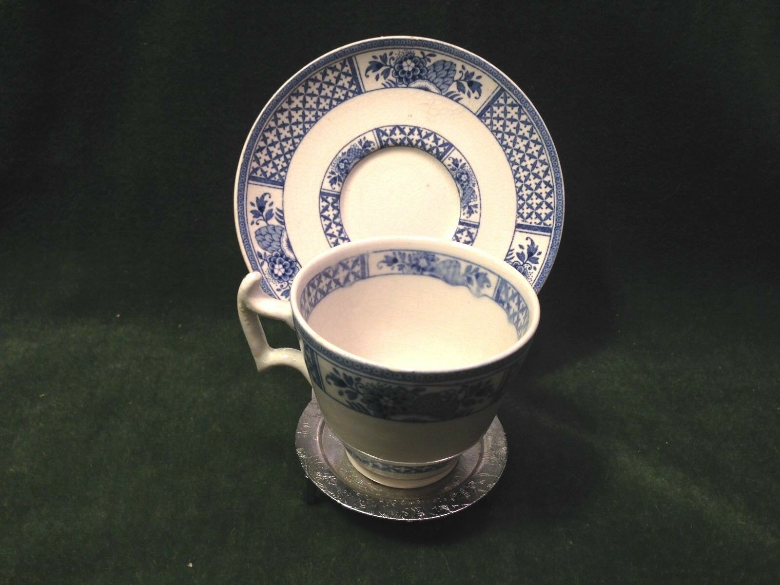 Booth's Nankin Pattern Silicon China Demitasse Cup And Saucer-blue & White