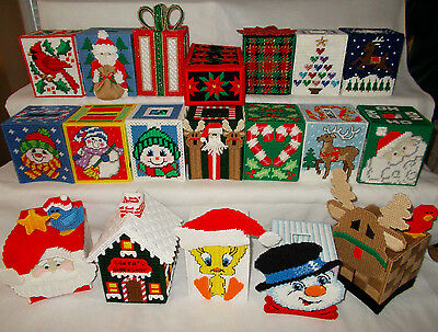 Handmade Plastic Canvas Tissue Boxes, Group 1     (toppers / Covers)
