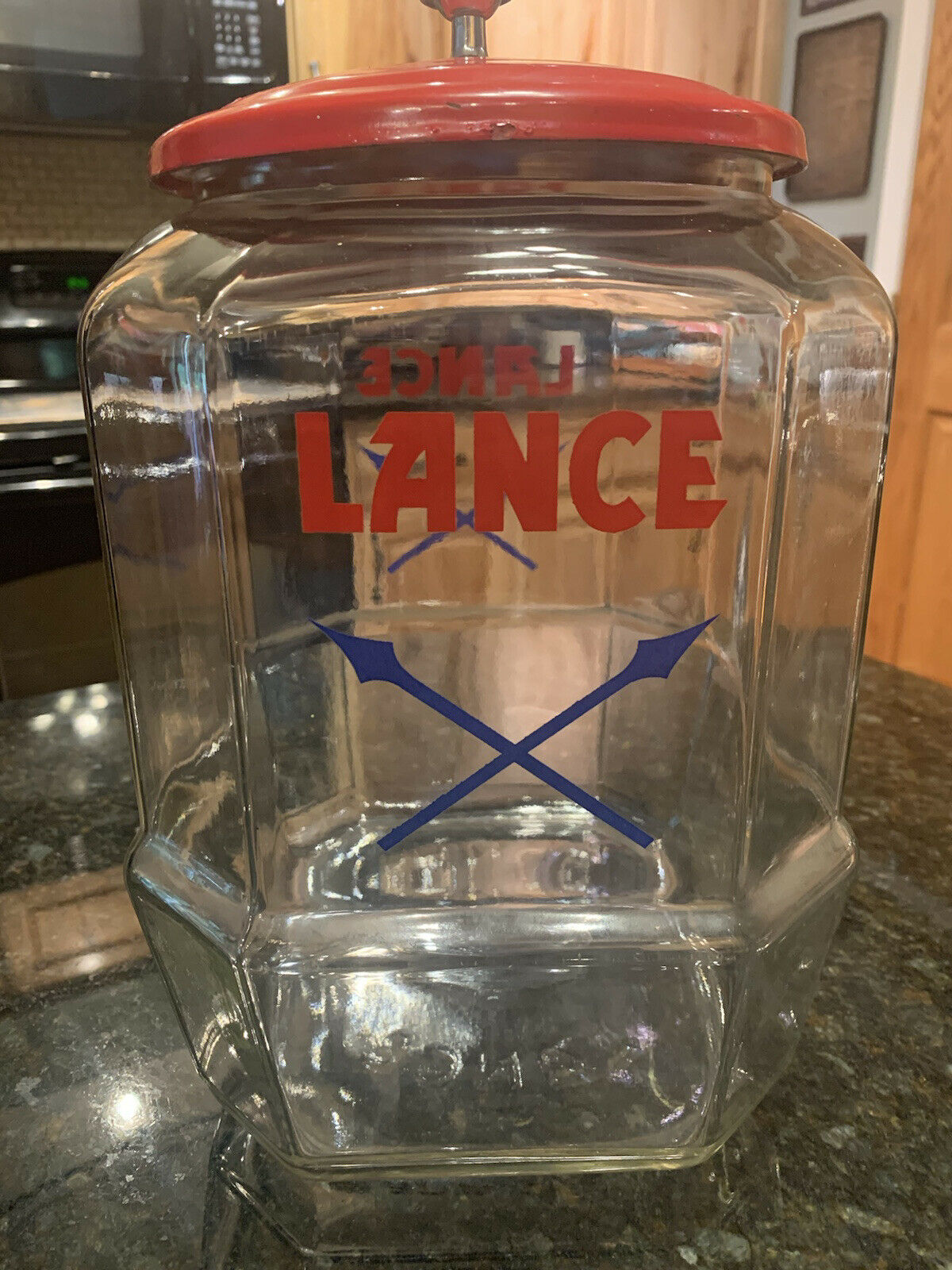 Vintage Lance Glass Store Display Jar