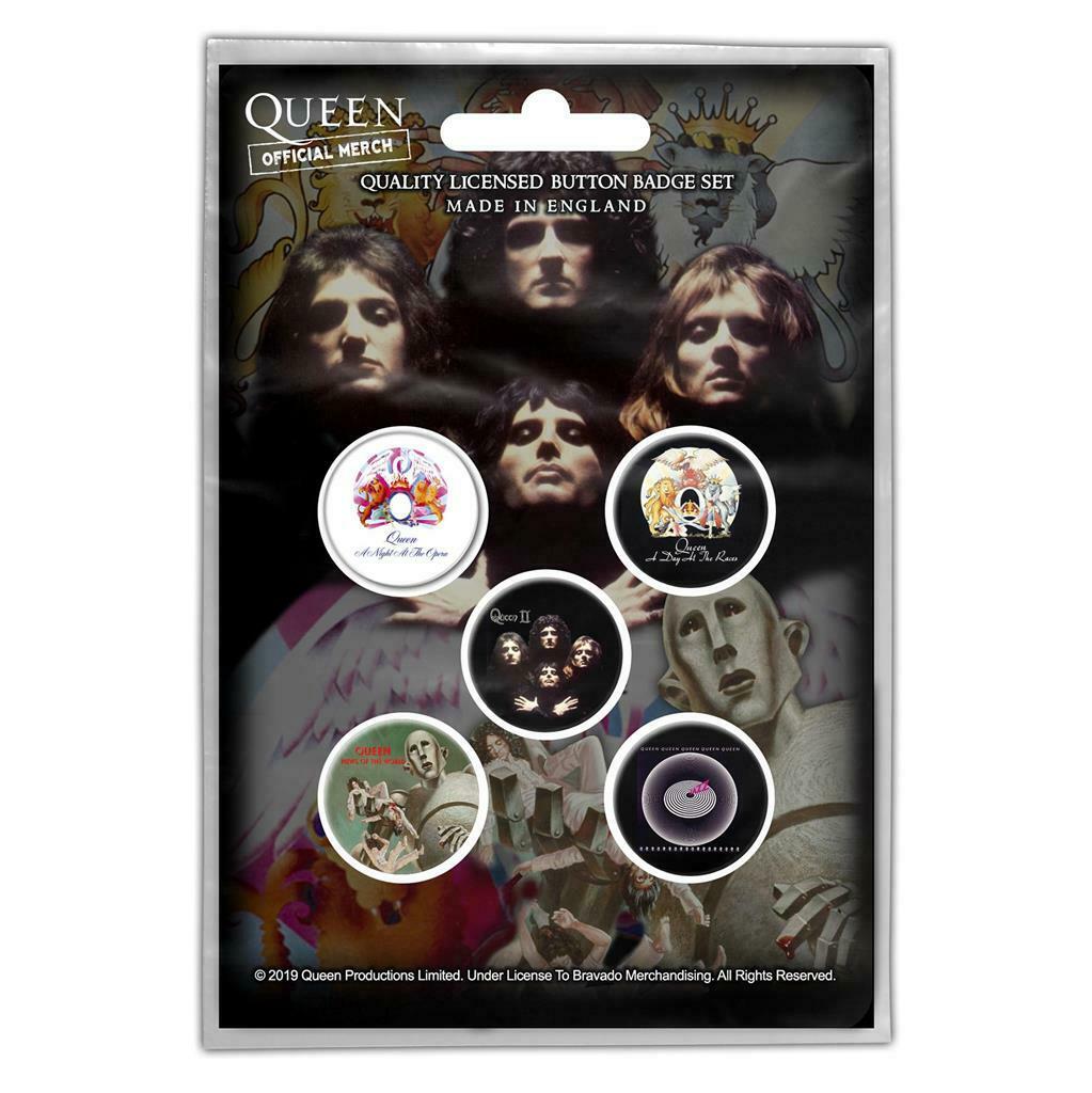 Official Licensed - Queen - Early Albums 5 Badge Pack Rock Freddie Mercury