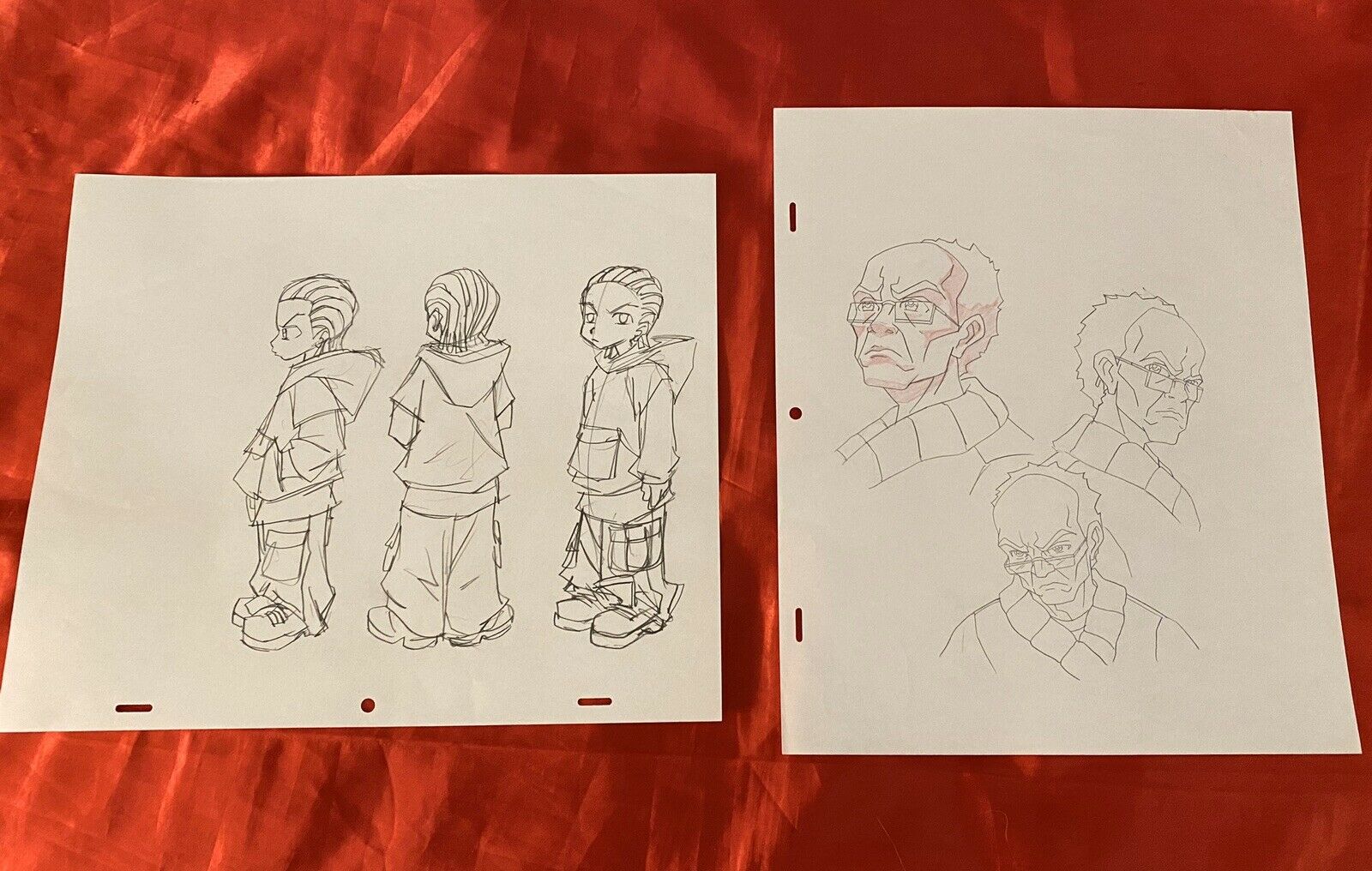The Boondocks - Original Production Sketches Of Riley & Grandad!