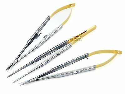 3 Tc Castroviejo Needle Holder Scissor Forceps 5.5" Dental Surgical Instrument