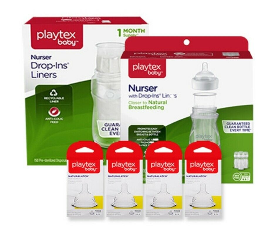Playtex Baby Premium Nuser Bottles, Liners, Nipples