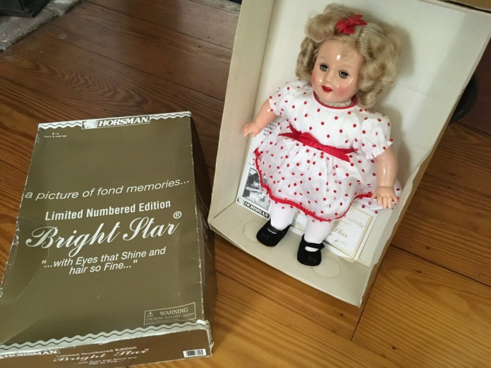 1989 Horsman Shirley Temple Bright Star Doll 18" Limited Edition Series In Box