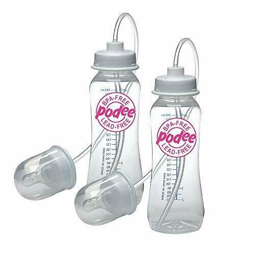 Podee Hands Free Baby Bottle - Anti-colic Feeding System 9 Oz (2 Pack - Pink)