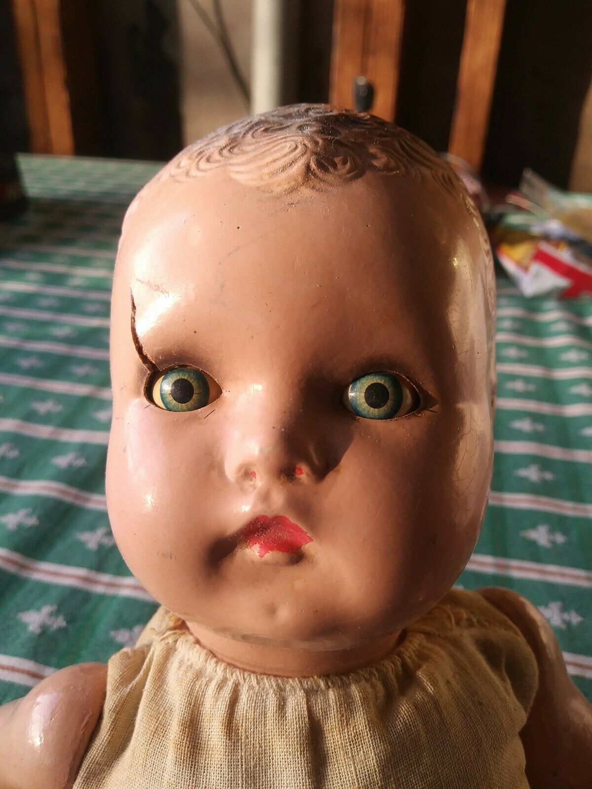 Antique 1930 1940  Horsman Baby Buttercup Doll 14” Vintage Free Shipping Brown