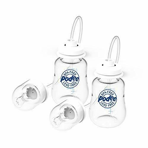 Podee Hands Free Baby Bottle - Anti-colic Feeding System 4 Oz (2 Pack - Blue)